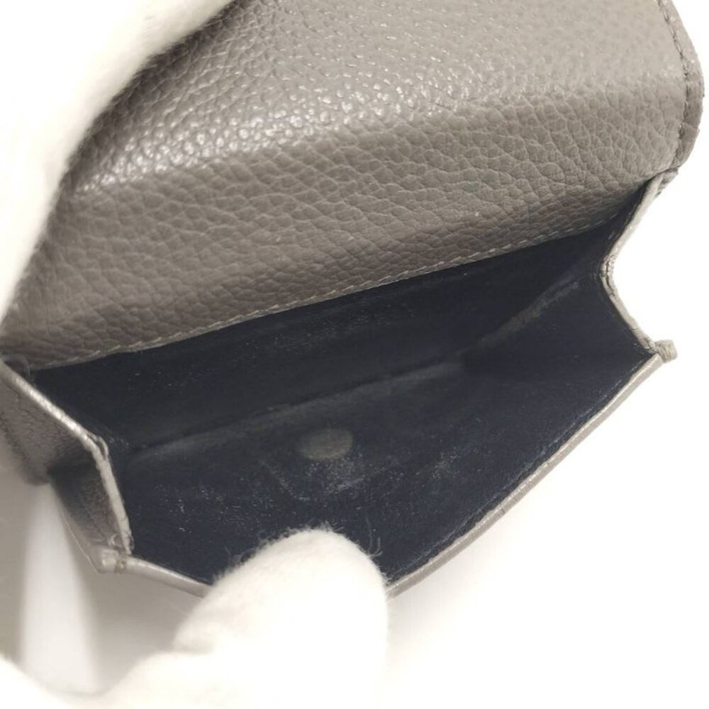 Saint Laurent Compact Wallet Trifold Wallet Leather Gray - Picture 8 of 9